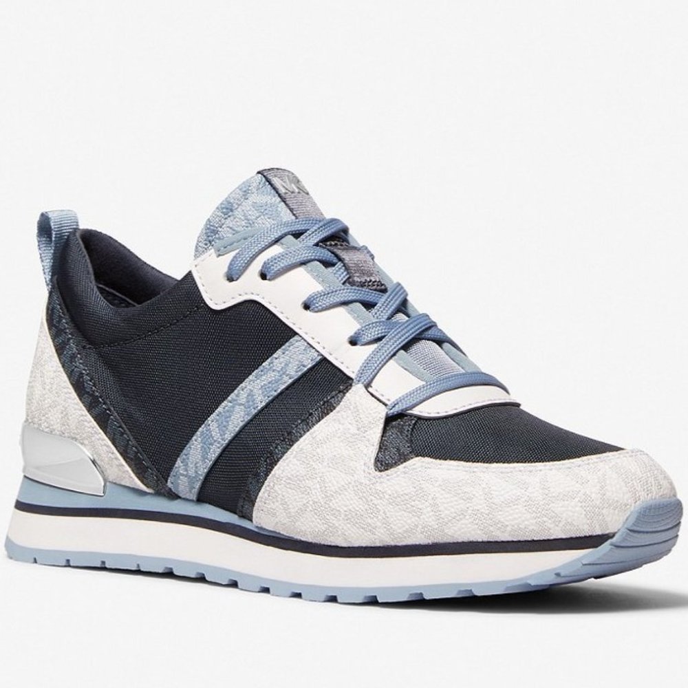 Michael Kors Dash Logo and Mesh Trainer - Chambray/Navy - Size 10